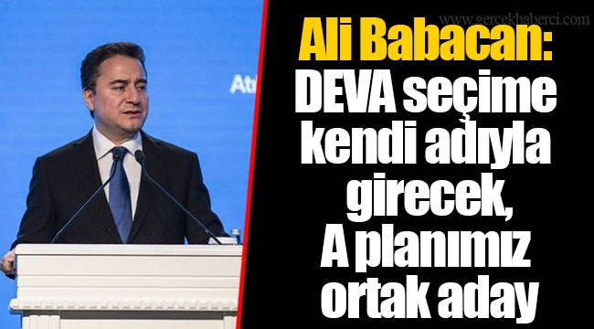 Ali Babacan: DEVA seçime kendi adıyla girecek, A planımız ortak aday