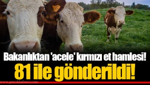 Bakanlıktan 'acele' kırmızı et hamlesi! 81 ile gönderildi!