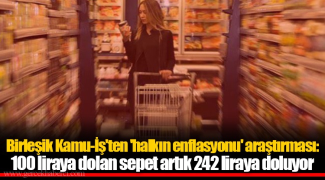 Birleşik Kamu-İş'ten 'halkın enflasyonu' araştırması: 100 liraya dolan sepet artık 242 liraya doluyor
