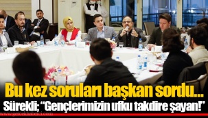 Bu kez soruları başkan sordu… Sürekli; “Gençlerimizin ufku takdire şayan!”
