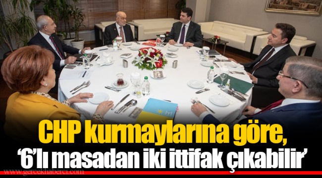 CHP kurmaylarına göre, ‘6’lı masadan iki ittifak çıkabilir’
