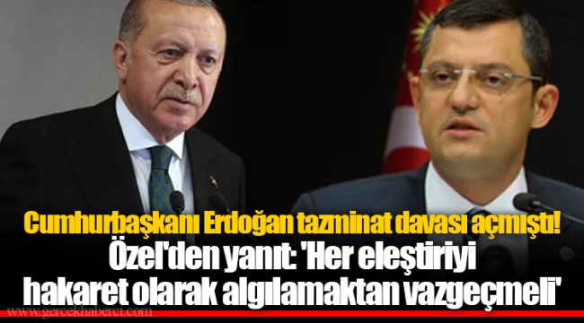 Cumhurbaşkanı Erdoğan tazminat davası açmıştı! Özel'den yanıt: 'Her eleştiriyi hakaret olarak algılamaktan vazgeçmeli'