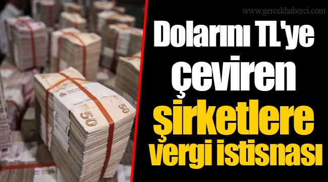 Dolarını TL'ye çeviren şirketlere vergi istisnası