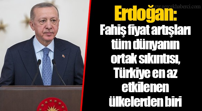 Erdoğan: Fahiş fiyat artışları tüm dünyanın ortak sıkıntısı, Türkiye en az etkilenen ülkelerden biri