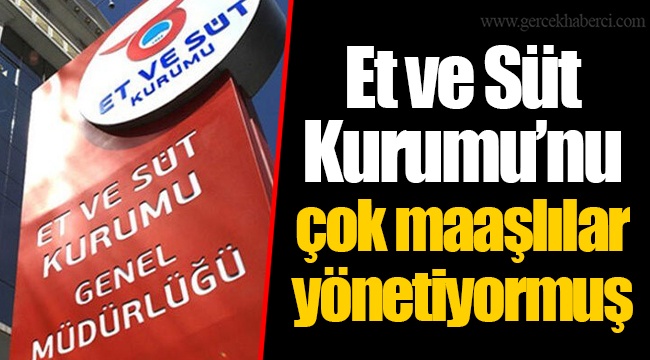 Et ve Süt Kurumu’nu çok maaşlılar yönetiyormuş