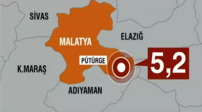 Malatya'da 5.2 büyüklüğünde deprem!