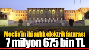Meclis’in iki aylık elektrik faturası 7 milyon 675 bin TL
