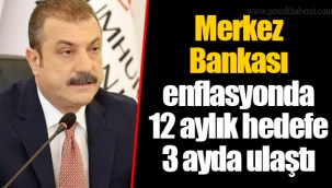 Merkez Bankası enflasyonda 12 aylık hedefe 3 ayda ulaştı