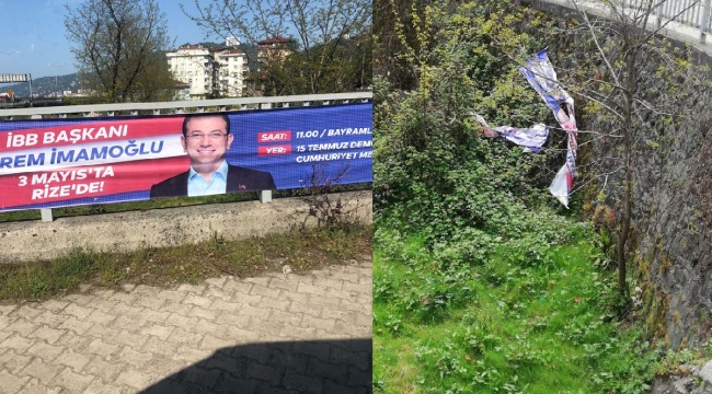 Rize’den sonra Trabzon’da da İmamoğlu afişleri toplandı