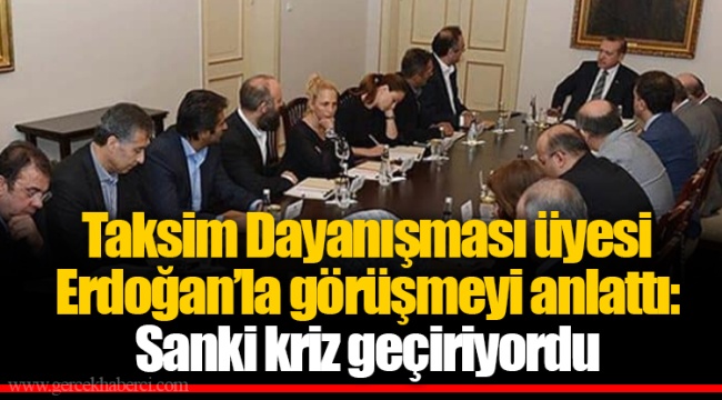 Taksim Dayanışması üyesi Erdoğan’la görüşmeyi anlattı: Sanki kriz geçiriyordu