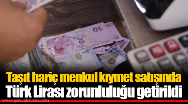 Taşıt hariç menkul kıymet satışında Türk Lirası zorunluluğu getirildi