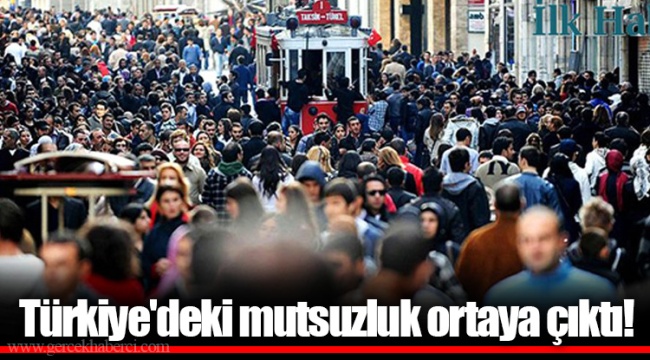 Türkiye'deki mutsuzluk ortaya çıktı!