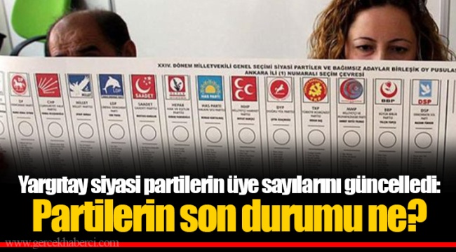 Yargıtay siyasi partilerin üye sayılarını güncelledi: Partilerin son durumu ne?