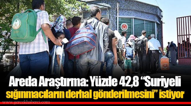 Areda Araştırma: Yüzde 42,8 “Suriyeli sığınmacıların derhal gönderilmesini” istiyor