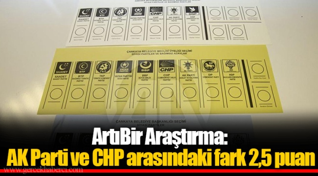 ArtıBir Araştırma: AK Parti ve CHP arasındaki fark 2,5 puan