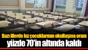 Bazı illerde kız çocuklarının okullaşma oranı yüzde 70’in altında kaldı