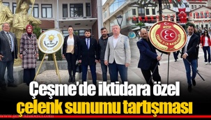 Çeşme’de iktidara özel çelenk sunumu tartışması