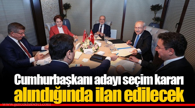 Cumhurbaşkanı adayı seçim kararı alındığında ilan edilecek