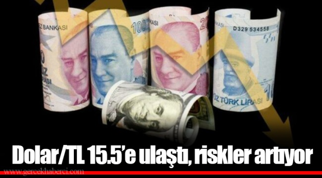 Dolar/TL 15.5’e ulaştı, riskler artıyor
