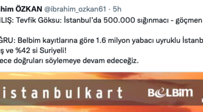 İBB İYİ Parti Grup Başkan Vekili: İstanbulkart sahibi 1.6 milyon yabancı var, yüzde 42'si Suriyeli