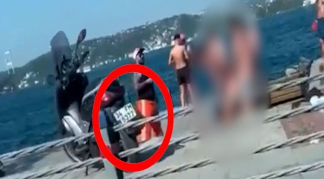 İstanbul Bebek sahilinde kaydedilen görüntüler, sosyal medyayı ayağa kaldırdı