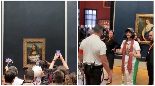Mona Lisa tablosuna pastalı saldırı