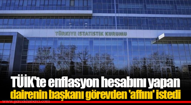 TÜİK'te enflasyon hesabını yapan dairenin başkanı görevden 'affını' istedi