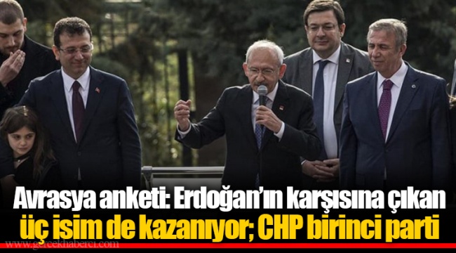 Avrasya anketi: Erdoğan’ın karşısına çıkan üç isim de kazanıyor; CHP birinci parti