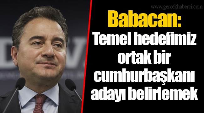 Babacan: Temel hedefimiz ortak bir cumhurbaşkanı adayı belirlemek