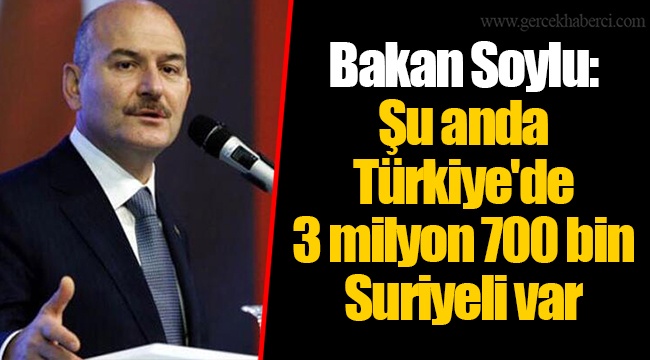 Bakan Soylu: Şu anda Türkiye'de 3 milyon 700 bin Suriyeli var