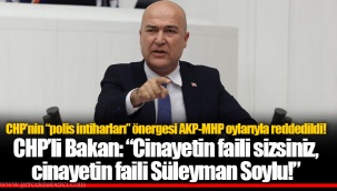 CHP’li Bakan: “Cinayetin faili sizsiniz, cinayetin faili Süleyman Soylu!”