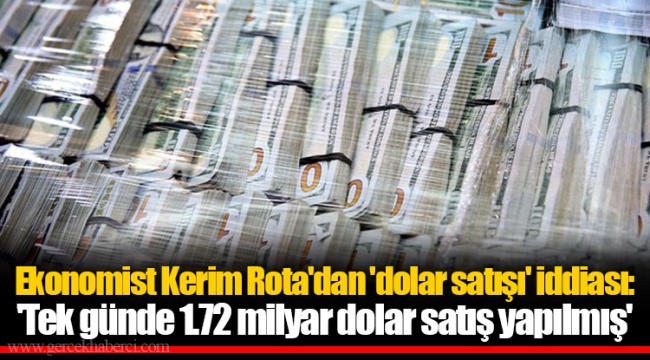 Ekonomist Kerim Rota'dan 'dolar satışı' iddiası: 'Tek günde 1.72 milyar dolar satış yapılmış'