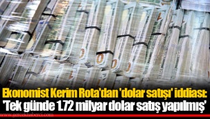 Ekonomist Kerim Rota'dan 'dolar satışı' iddiası: 'Tek günde 1.72 milyar dolar satış yapılmış'
