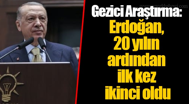 Gezici Araştırma: Erdoğan, 20 yılın ardından ilk kez ikinci oldu