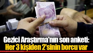 Gezici Araştırma'nın son anketi: Her 3 kişiden 2'sinin borcu var