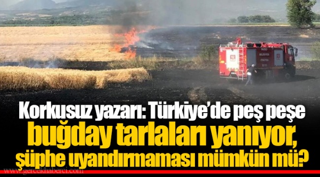 Korkusuz yazarı: Türkiye’de peş peşe buğday tarlaları yanıyor, şüphe uyandırmaması mümkün mü?