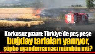 Korkusuz yazarı: Türkiye’de peş peşe buğday tarlaları yanıyor, şüphe uyandırmaması mümkün mü?