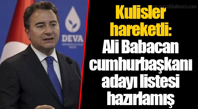 Kulisler hareketli: Ali Babacan cumhurbaşkanı adayı listesi hazırlamış