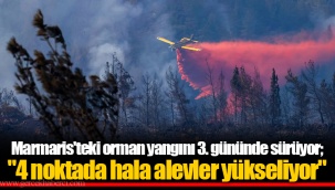 Marmaris'teki orman yangını 3. gününde sürüyor;