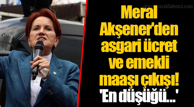 Meral Akşener'den asgari ücret ve emekli maaşı çıkışı! 'En düşüğü...'