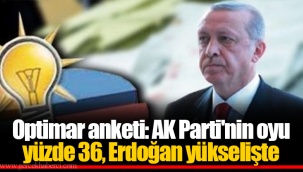Optimar anketi: AK Parti'nin oyu yüzde 36, Erdoğan yükselişte