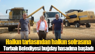 Torbalı Belediyesi buğday hasadına başladı