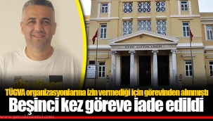 TÜGVA organizasyonlarına izin vermediği için görevinden alınmıştı Beşinci kez göreve iade edildi