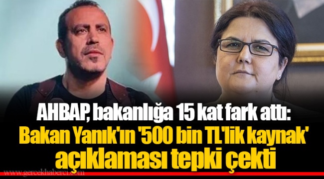 AHBAP, bakanlığa 15 kat fark attı: Bakan Yanık'ın '500 bin TL'lik kaynak' açıklaması tepki çekti