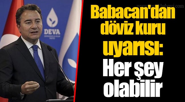 Ali Babacan'dan döviz kuru uyarısı: Her şey olabilir