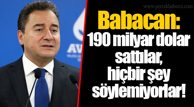 Babacan: 190 milyar dolar sattılar, hiçbir şey söylemiyorlar!