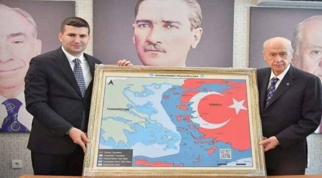 Bahçeli’ye Verilen Harita Diplomatik Sorun Yarattı!