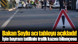 Bakan Soylu acı tabloyu açıkladı! İşte bayram tatilinin trafik kazası bilançosu