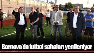 Bornova’da futbol sahaları yenileniyor