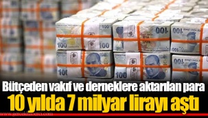 Bütçeden vakıf ve derneklere aktarılan para 10 yılda 7 milyar lirayı aştı